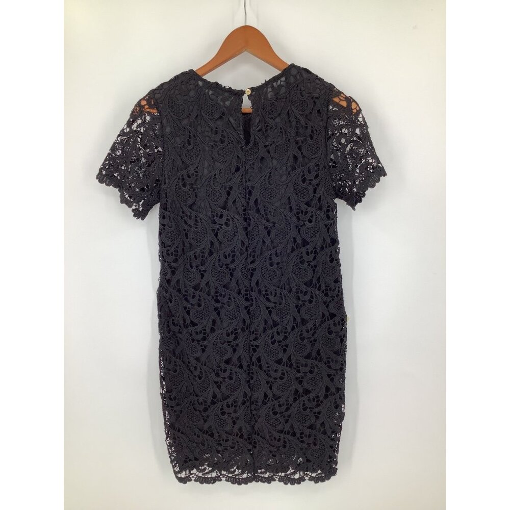 She + Sky Dress Women's Black M Lace Overlay Short Sleeve Mini - Picture 4 of 7